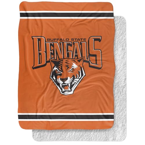 Buffalo State University Blanket, 60"x80" Primary Logo, Silky Touch Sherpa Back Super Soft Throw Blanket