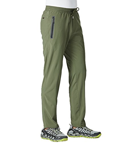 Gopune Men's Outdoor Quick Dry Lightweight Hiking Fishing Workout Pants (Army Green,L) #TOP3