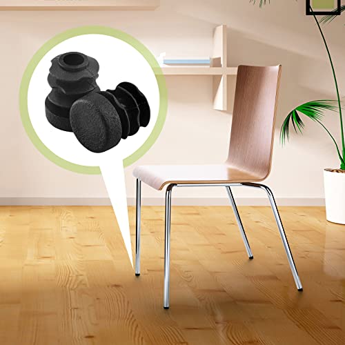 Image of Jiozermi 50 Pcs 1 /2 inch Round Plastic Plug, Black Round Plastic End Cap Furniture Finishing Plug for Pipe Post, Chairs and Furniture