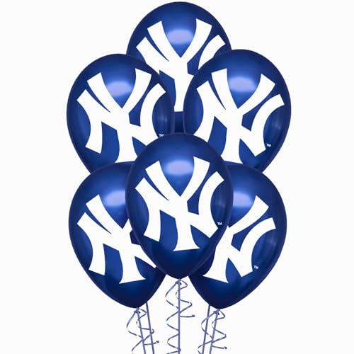 Ballons de baudruche New York Yankees en latex bleu de 30,5 cm pour anniversaire
