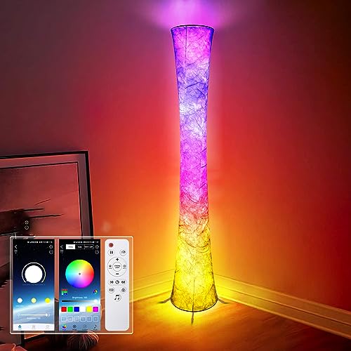 yinghuochong Floor Lamp, RGB Color Changing Led Smart Lamp, Music Sync, APP Remote Control, 62'' Standing Lamp for Living Room Bedroom Game Room