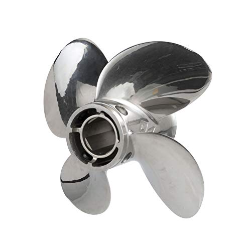 Quicksilver Q4 12.7" Diameter X 21" Pitch, 4-Blade Stainless Steel Propeller, Right Hand Rotation #TOP2