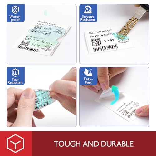Phomemo [3x230 pcs] Original Labels for M110 M220 M221, 1.57'' x 1.18' (40 x 30mm), Square, White, 230 Labels/Roll, 3 rollls, Multi-Purpose Self-Adhesive Thermal, Also for M120 M20 image 8