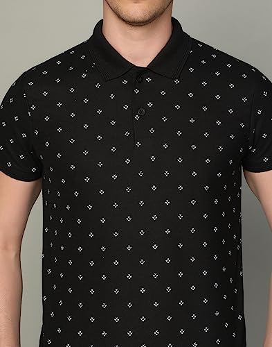 Image of INKKR Men's Printed Polo Neck Half Sleeve Multicolor T-Shirt