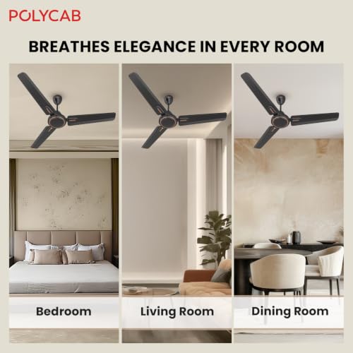 Image of Polycab Superb Plus DLX 1200mm Ceiling Fan, Smoke Brown