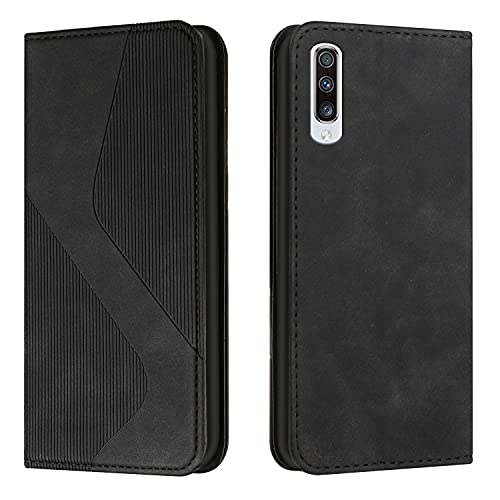 Mo-Somnus Compatible with Samsung Galaxy A50/A50S/A30S Case, Flip Wallet Leather with Card Holder Magnetic Shockproof Cover for Samsung A50/A50S/A30S Phone Cases (Black)