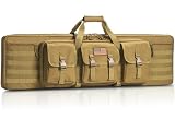 CVLIFE 42' Double Soft Rifle Case Tactical Long Gun Bag for Rifle Storage and Transportation Rifle Backpack Rifle Bag Gun Case for Outdoor Hunting Shooting Range Khaki