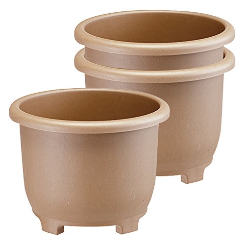 大和プラスチック eco&eco ウインプランター 丸38型 Φ380×H285mm エコブラウン 3個セットのサムネイル