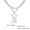 Sigil of Lucifer Pendant Necklace Stainless Steel Satanic Symbol Pendant Necklace Seal of Satan Lucifer Pendant Pagan Wiccan Jewelry Religious Necklace, M, Stainless Steel, No Gemstone #4