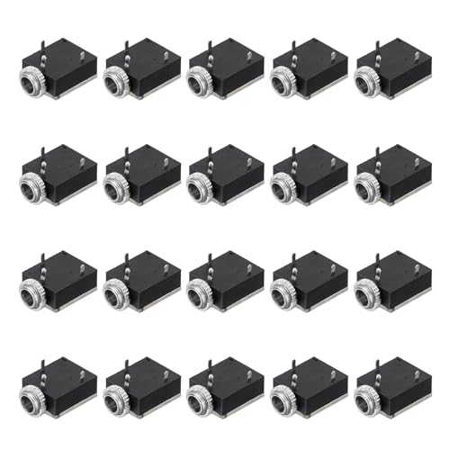Image of sourcing map 10 Pcs 3 Pins Female 3.5mm Stereo TRS Jacks Plug Socket with Plastic Cover for Audio Headphone Radio PCB Panel CD Players