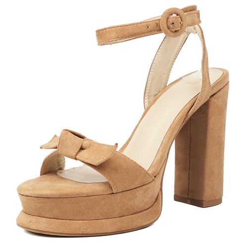 Sandales à talons épais bout ouvert femme escarpins daim chic