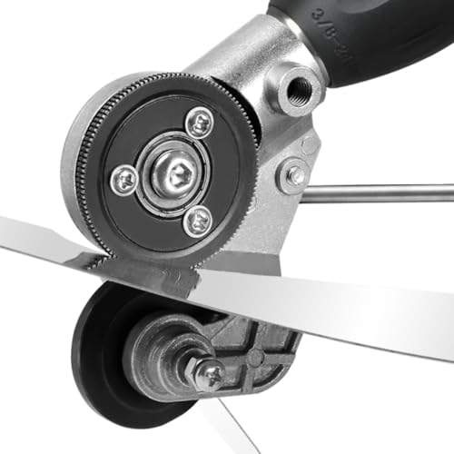 PETERONG Upgraded Electric Drill Plate Cutter, Metal Shear Drilling Attachment, Electric Plate Cutter with Adapter for Cutting Flat Metal Plates of Iron, Steel, Copper, Aluminum, Etc.