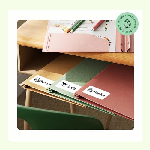 NIIMBOT Etiketten Selbstklebend, 15 x 50mm Thermo Etikettenband, Kompatibel mit D110 D11 D101 Etikettendrucker, 6 Rollen