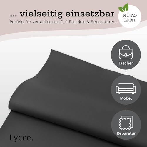 Lycce Kunstleder Meterware Restposten dunkelgrau laufende Meter x 140cm