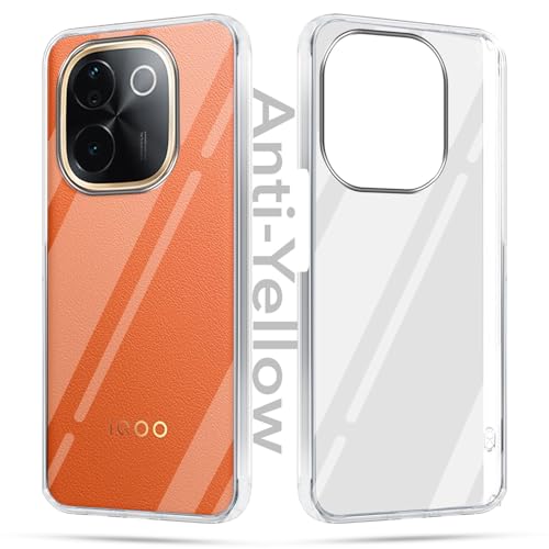Image of Jkobi Lifetime Anti-Yellow Clear Back Cover Case for Vivo iQOO Z9s Pro (Sleek Hard Crystal | Shockproof and Camera Protection)