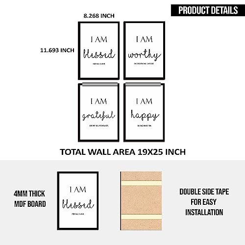 Image of PAPER PLANE DESIGN Poster Frames Quotes Size- 8.25 x 11.75 inch, Set of 4 (Gratitude)