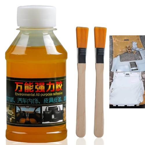 Headliner Repair Glue,Strong Fabric Adhesive,Super Glue All Purpose,Fast Dry Car Inside Roof Cloth Repair Glue,Strong Adhesion,Large Capacity,Waterproof and High Temperature Resistant(with Brushes)