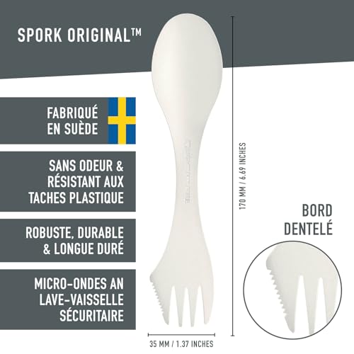Light My Fire couvrir - Set Voyage 4 Sporks - Couverts 3 en 1 - Cuillère Fourchette Couteau - Couvert Plastique Reutilisable 100% sans BPA (4-pack Cream) - Camping – vue 2
