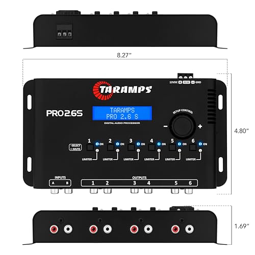Taramp's Pro 2.6S Digital Signal Processor Equalizer 3-band Graphic Equalization 6 Channels 18K Ohms(RCA) Output Impedance 47 Ohms Limiter Adjustable Car Audio System by Taramp's - Used condition - Image 8