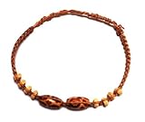 CHICNET Armbänder Muster orange braun Freundschaftsarmband Armband Holzperlen Baumwolle Unisex gewachst