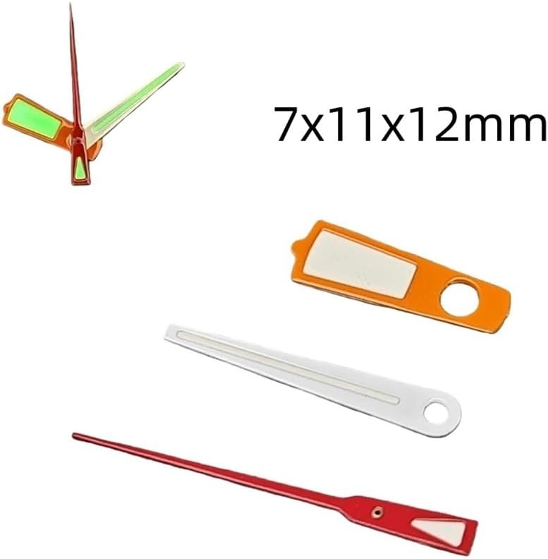 1 Set Watch Hands Pointer Needle Kit, Green Luminous Watch Hands Repair Parts for NH35/NH36/4R36/7S Movement