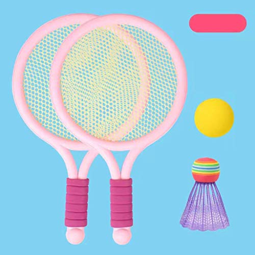 Almencla Conjunto de Bolas de Badminton Infantil Raquetes de Tênis para Jardim Ao Ar Livre Brinquedo