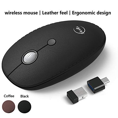 XINSHIS Wireless Mouse 2.4G Ultra-Thin Silent for Laptop, Ergonomic Wireless Computer Mouse Aluminum