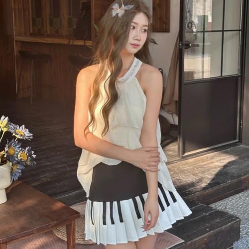Jupe piano chic blanche avec une coupe slim ajustée - 4