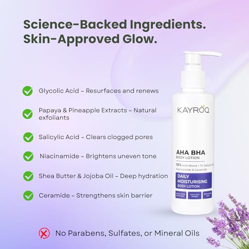 Image of AHA BHA Body Lotion, 10% AHA + 1% Salicylic Acid, Daily Moisturising with Niacinamide & Ceramide