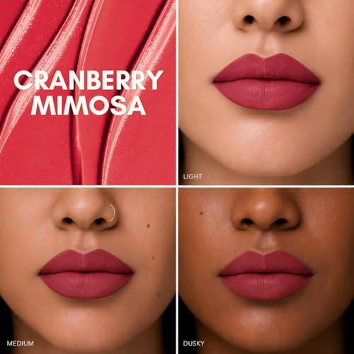 Image of Liquid Matte Lipstick - Cranberry Mimosa, Pinkish Red | Food-Proof, Transfer-Proof, Lightweight | Lasts Up to 8 Hours | 5 ml
