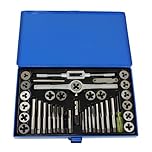 US PRO 40pc Metric Tap and Die Set Alloy Steel Pitch Gauge M3 - M12 2620