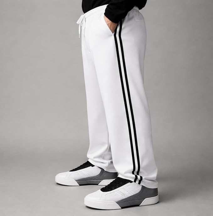 Image of H-Venice Men's Baggy Track Pants | 100% Cotton Loose Fit Joggers | Full Elastic Waist Open Bottom Sweatpants | All Season Wear | S to 3XL (Himalayan Grey) (in, Numeric, 38, Regular)
