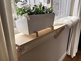 Window Sill Shelf for Plants - Easy Installation, No Tools Needed, Adjustable Wooden Flower Shelf for Window Ledge (8x8)