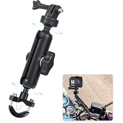 RUIGPRO 360°Motorcycle Bike Camera Holder Handlebar Mount Bracket 1/4 Metal Stand for GoPro Hero10/9/8/7/6/5/4 Action Cameras Accessory(Cool Ballhead Arm Super Clamp Mount Multi) Cover