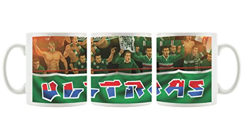 Ultras-Art Rapid Fans als Bedruckte Kaffeetasse/Teetasse aus Keramik, 300ml, weiß