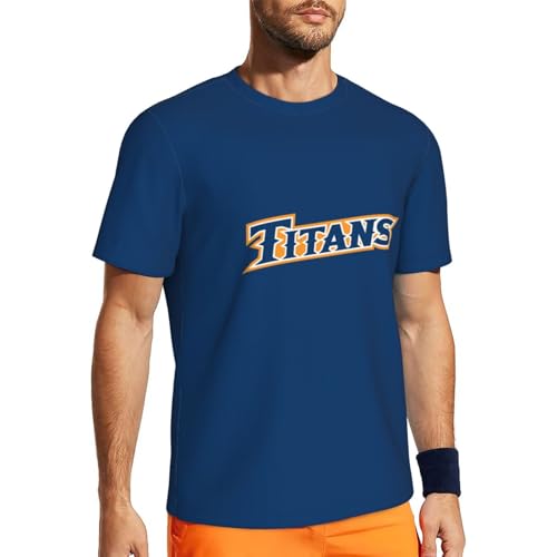 Cal State Fullerton Titans Men's Short-Sleeved Mesh T-Shirt Short Sleeve Sports T-Shirt Moisture Wicking-X-Small