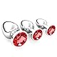 3 Stücke Klein Medium Groß Metall Analplug Set mit Kristall Diamant Sex Spielzeug,Buttplug Anal Butt Plug,für Frauen Männer Paare Anfanger für Frauen Männer Plug Metall Set (Rote)