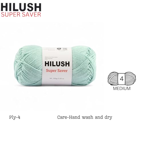 Image of SUPERSAVER, Poly Yarn Supersoft Hand Knitting Wool Ball, (1 Ball /100 Gram Each) Ball Suitable for Craft, Crochet, Amigurumi, Embroidery, Toys, Garments, Flowers and Hobby Projects , 2 Fine , Shade no (sea blue)