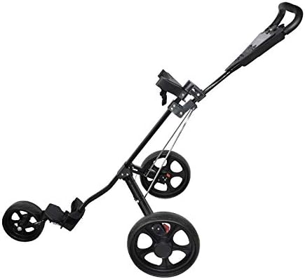 Golf PushCart Push Cart for Golf Clubs Golf Trolley Aluminum Trolley cart, Genuine Foldable Three-Wheeled Golf cart (Color : 1)