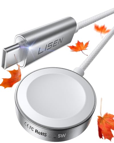 LISEN for 5W �A�b�v���E�H�b�` �[�d�� �}���y�ƊE�ő��[�d/���� 1:1 �����d�l�zApple Watch �}���[�d�� for Apple Watch Ultra 3/ 2/1/Series11/10/9/8/7/6/5/4/3/2/1/SE 