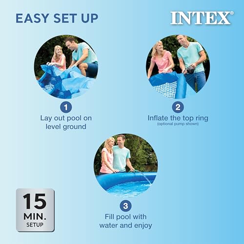 Intex 26167EH 28167Eh Easy Set Inflatable Swimming Pool Set: 15Ft X 48In – Includes 1000 Gph Cartridge Filter Pump – Removable Ladder – Pool Cover – Ground Cloth thumb #6