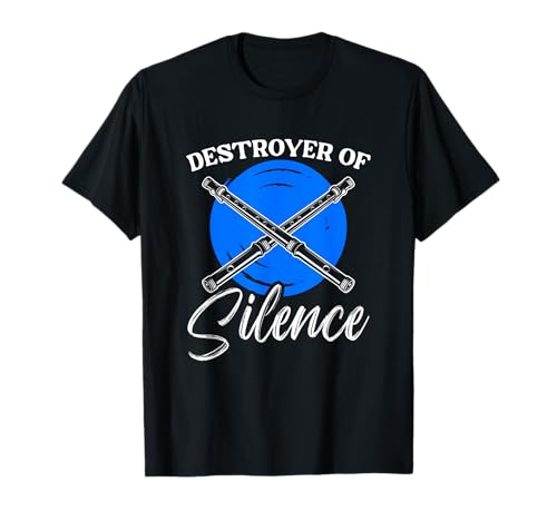 Destroyer Of Silence Wind Instrument Musician Flutist Flute T-Shirt