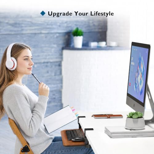 Image of BONTEC Under Desk Keyboard Tray, Pull-Out Keyboard & Mouse Platform
