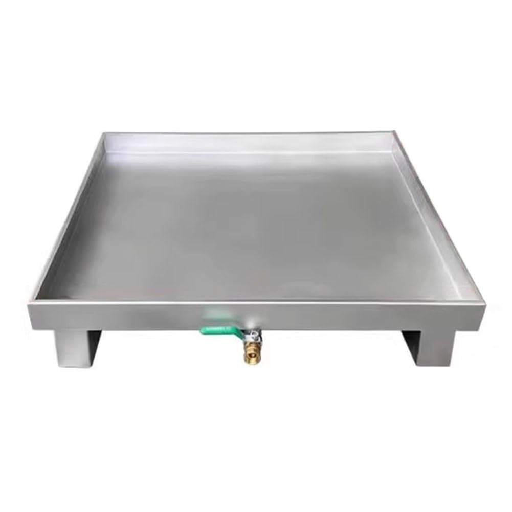 Contenimento Portatile per fuoriuscite - Piattaforma modulare per fuoriuscite - Pallet Metallico a Tenuta stagna per Carrello elevatore (Argento 125x125x7cm)