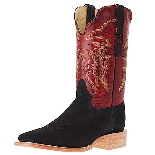 Men's Black Boar 11in Barn Red Cowhide Top Square Toe Boot - Main Image