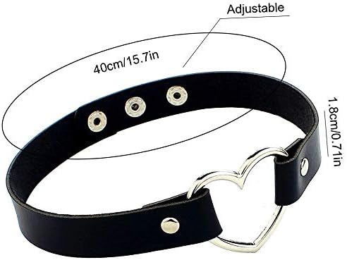 Huture 5pcs Leather Choker PU Leather Punk Choker Adjustable Necklace Gothic Collar Choker Black Leather Choker and Collar Necklace Leather Necklace Choker Rivets Spiked Choker for Women Girls