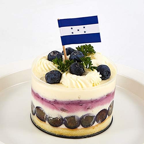 Miniatura 4 de JAVD CYPS - 100 banderas de palillo de dientes hondureño, mini palillo pequeño para cupcakes, banderas hondureñas, decoración de fiesta,