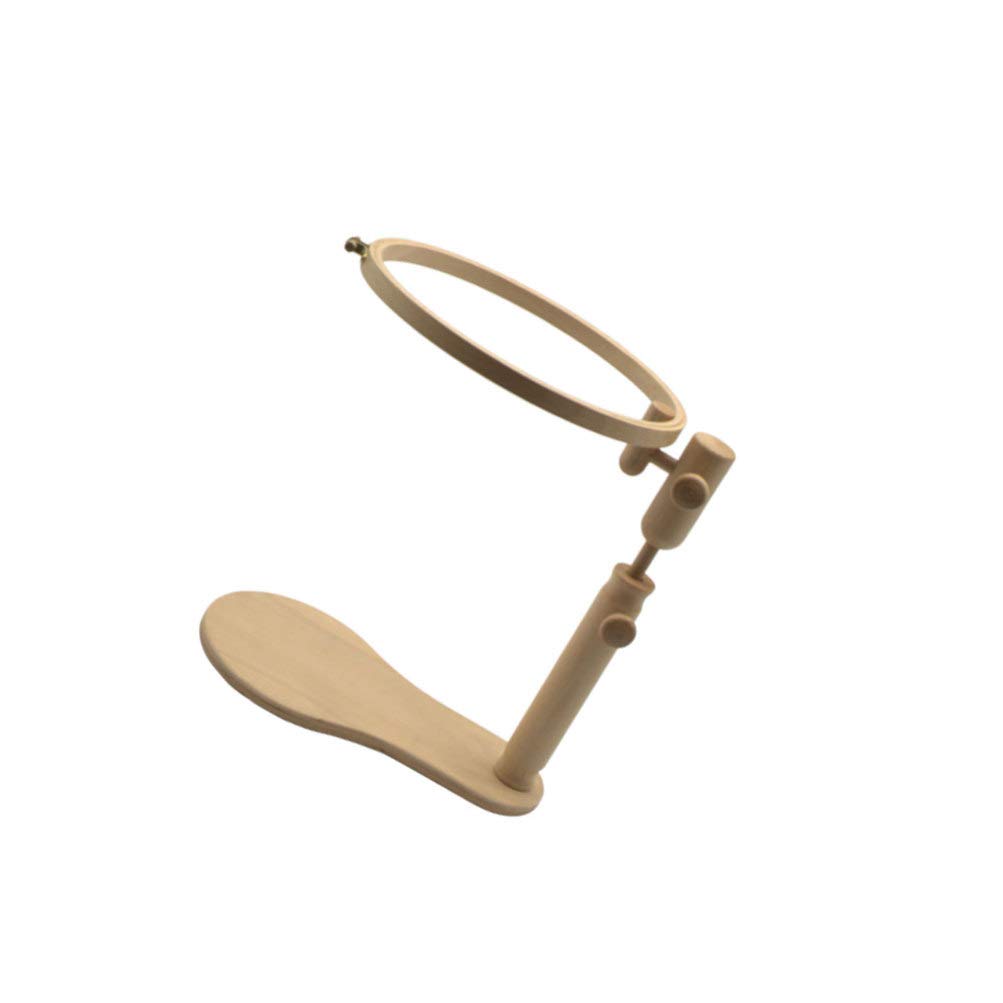 Exceart Kit De Bordado Kit Bordado 1 de Bastidor de Bordado Redondo Marco de Punto de Cruz de Madera Ajustable (Aro de de Bordado de 24 Cm de Diámetro) Mensulas De Madera Embroidery Kit