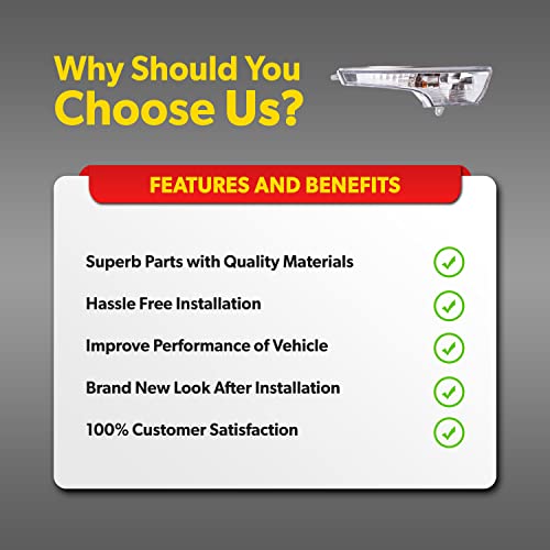 Upparts Turn Signal Light Assembly For 2013 2014 2015 2016 2017 2018 Nissan Altima S Sl Sv - Front Turn Signal Light Fits Passenger Side - Corner Light Replacement Includes Lens, Housing, Bulb #TOP5