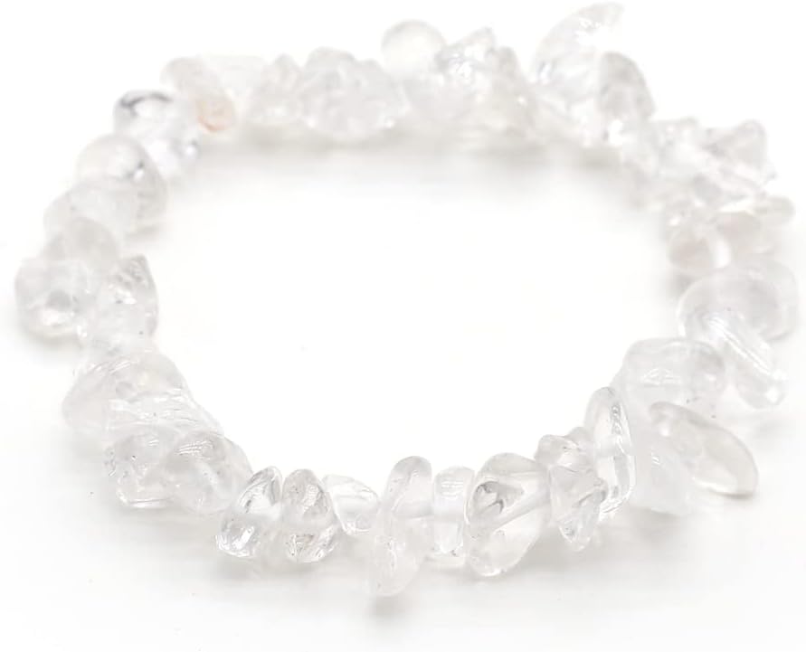 LE SKY Natural Chakra Crystal Healing Chip Stretch Bracelets Irregular Spiritual Stone Bracelet for Women Men Reiki Yoga Anxiety Yoga Meditation - Image 8